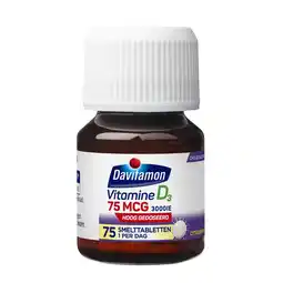 Bol.com Davitamon Vitamine D3 75 mcg - Hoog Gedoseerd - Vitamine D smelttabletjes - 75 stuks aanbieding