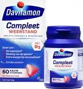Bol.com Davitamon Compleet Weerstand - Kauwvitamines - Multivitamine - aardbei - 60 tabletten aanbieding