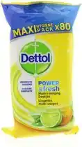 Bol.com Dettol Schoonmaakdoekjes Power & Fresh - Citrus - 80 stuks aanbieding