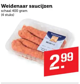 Coop Weidenaar saucijzen aanbieding