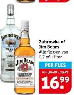 Hoogvliet Zubrowka of Jim Beam aanbieding