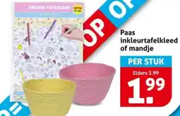 Hoogvliet Paas inkleurtafelkleed of mandje aanbieding