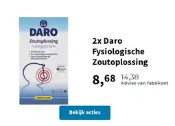Plein.nl 2x Daro Fysiologische Zoutoplossing aanbieding