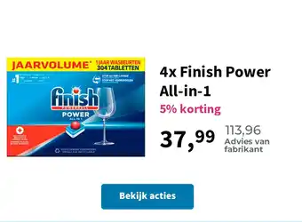 Plein.nl 4x Finish Power All-in-1 aanbieding