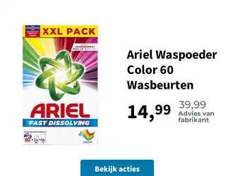 Plein.nl Ariel Waspoeder Color 60 Wasbeurten aanbieding