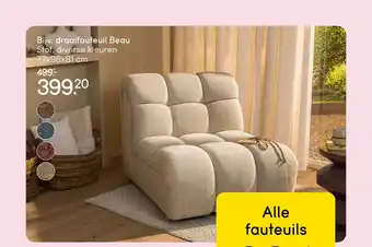 Leen Bakker Alle fauteuils Bijv. draaifauteuil Beau aanbieding