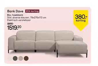 Leen Bakker Bank Dave Bijv. hoekbank aanbieding