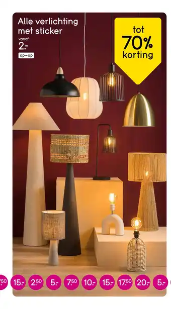 Leen Bakker Alle verlichting met sticker aanbieding