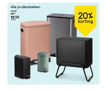 Leen Bakker Alle prullenbakken aanbieding