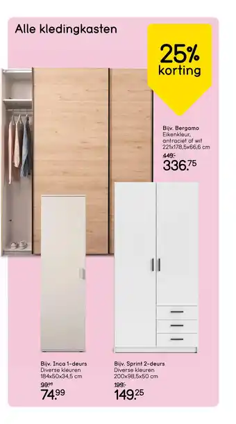 Leen Bakker Alle kledingkasten aanbieding