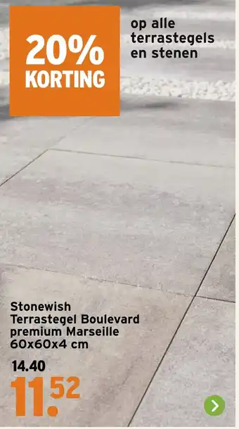 GAMMA Stonewish Terrastegel Boulevard premium Marseille aanbieding
