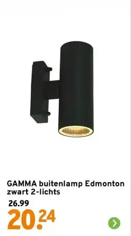 GAMMA GAMMA buitenlamp Edmonton zwart 2-lichts aanbieding