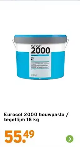 GAMMA Eurocol 2000 bouwpasta / tegellijm 18 kg aanbieding