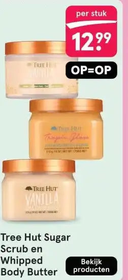 Etos Tree Hut Sugar Scrub en Whipped Body Butter aanbieding