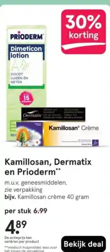 Etos Kamillosan, Dermatix en Prioderm aanbieding