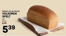 Ekoplaza Bakkerij van der westen volkoren spelt aanbieding