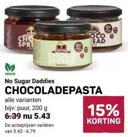 Ekoplaza No Sugar Daddies Chocoladepasta aanbieding