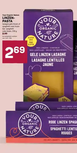 Ekoplaza Your Organic Nature linzen pasta aanbieding