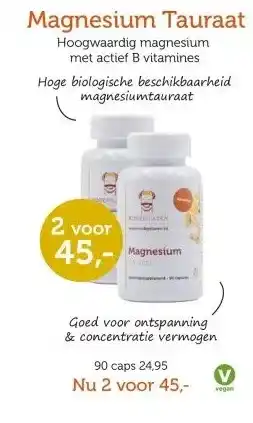 De Rode Pilaren Magnesium Tauraat aanbieding