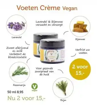 De Rode Pilaren Voeten Crème Vegan aanbieding