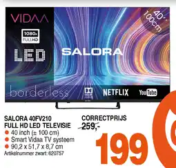 Correct Salora 40fv210 full hd led televisie aanbieding