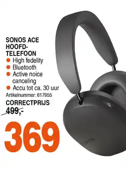 Correct Sonos ace hoofd- telefoon aanbieding