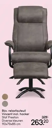 Leen Bakker Alle fauteuils Bijv. relaxfauteuil Vincent incl. hocker aanbieding