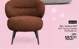 Leen Bakker Alle fauteuils Bijv. fauteuil Rolf Stof, terra of beige 74x74x48 cm aanbieding