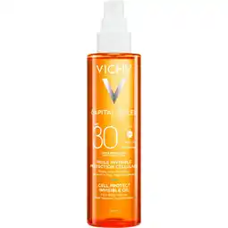 Etos Vichy Capital Soleil Cell Protect Onzichtbare Zonnebrand Olie SPF30 200 ML aanbieding