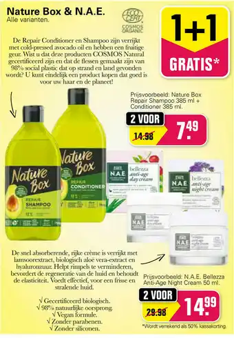 De Online Drogist Nature box & N.A.E aanbieding