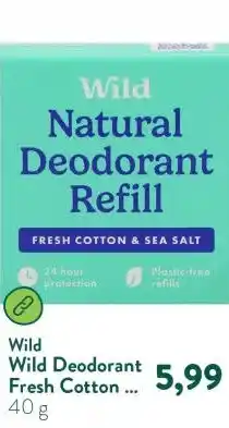 Holland & Barrett Wild Deodorant Fresh Cotton & Sea Salt Navulling aanbieding