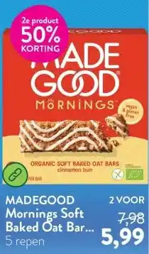 Holland & Barrett Mornings Soft Baked Oat Bar Cinnamon Bun BIO - 5x30g aanbieding