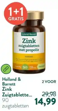 Holland & Barrett Zink Zuigtabletten Met Propolis - 90 zuigtabletten aanbieding