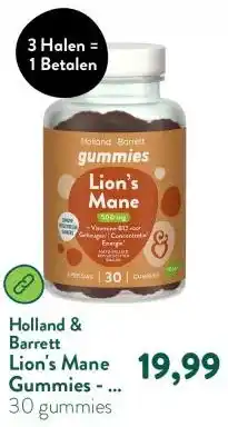 Holland & Barrett Lion's Mane Gummies - 30 gummies aanbieding