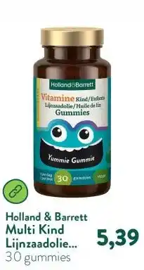 Holland & Barrett Multi Kind Lijnzaadolie Citroensmaak - 30 gummies aanbieding