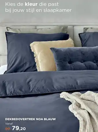 TotaalBED Dekbedovertrek Noa Koningsblauw 140 x 200/220 cm aanbieding