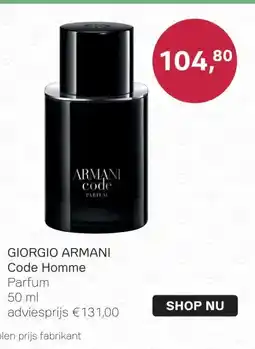 Pour Vous Giorgio armani code homme aanbieding