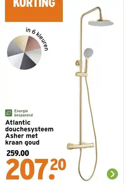 GAMMA Atlantic douchesysteem Asher met kraan goud aanbieding