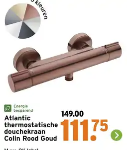 GAMMA Atlantic thermostatische douchekraan Colin Rood Goud aanbieding