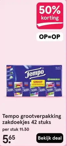 Etos Tempo Tempo grootverpakking zakdoekjes aanbieding