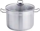 Bol.com Haushalt Soeppan met glazen deksel - 10 liter- RVS aanbieding