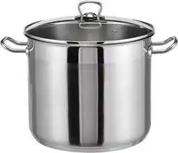 Bol.com RVS Soeppan met glazen deksel - 10 liter - Vaatwasserbestendig aanbieding