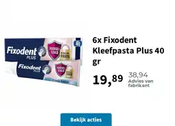 Plein.nl 6x Fixodent Kleefpasta Plus 40 gr aanbieding
