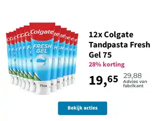Plein.nl 12x Colgate Tandpasta Fresh Gel 75 aanbieding