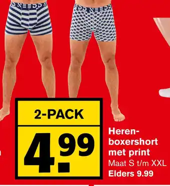 Hoogvliet Heren-boxershort met print aanbieding