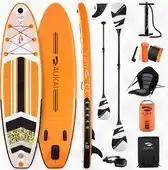 Bol.com Supboard Pro - 320 cm - Oranje - Incl kayak paddle en zitje - Draagkracht tot 200KG aanbieding