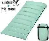 Bol.com Beefree Slaapzak XL - Grote Katoenen 220 x 90cm - aanritsbaar - Tiffany Groen aanbieding