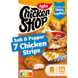 PLUS Iglo Chicken shop salt & pepper strips aanbieding