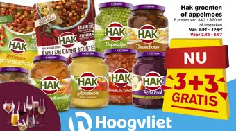 Hoogvliet Hak groenten of appelmoes aanbieding