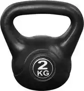 Bol.com Kettlebell 2kg voor binnen en buiten - Kunststof - Zwart aanbieding